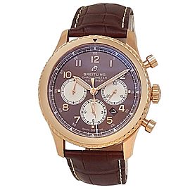 Breitling Navitimer 8 B01 18k Rose Gold Leather Auto Bronze Men's Watch