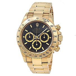 Rolex Daytona 18k Yellow Gold Oyster Automatic Black Men's Watch