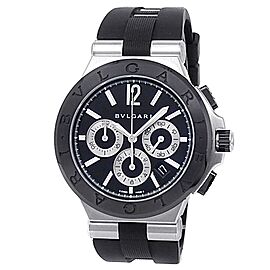 Bvlgari Diagono Chronograph Stainless Steel Rubber Auto Black Men's Watch