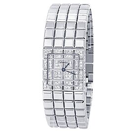 Chopard Ice Cube Stainless Steel Quartz Diamonds Pave Ladies Watch