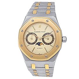 Audemars Piguet Royal Oak 18k Yellow Gold Steel Champagne Men's Watch