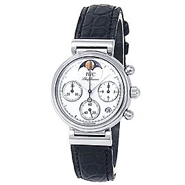 IWC Da Vinci Chronograph Stainless Steel Leather White Ladies Watch