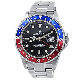 Rolex GMT-Master II Pepsi Stainless Steel Oyster Auto Black Men's Watch 16710