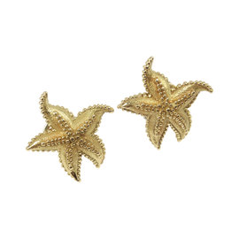 Tiffany & Co. 18K Yellow Gold Textured Starfish Earrings