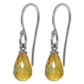 2.7 CTW 14K Solid White Gold Learn To Love Citrine Earrings