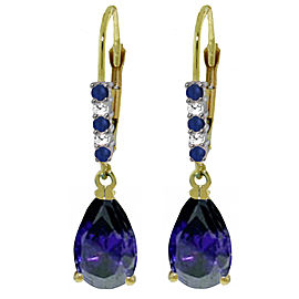 3.18 CTW 14K Solid Gold Longevity Sapphire Diamond Earrings