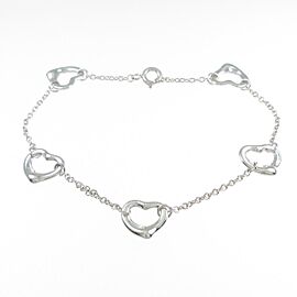 TIFFANY & Co 925 Silver Open Heart 5P Bracelet LXGKM-117