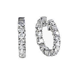 18K White Gold with 2.31ct Diamond Hoop Earrings