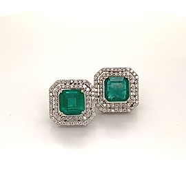 Natural Emerald Diamond Earrings 14k Gold 4.72 TCW Certified $8,950 113440