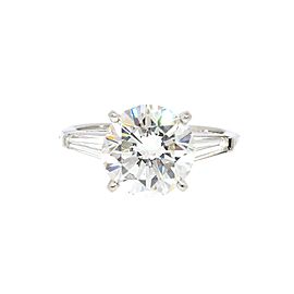 GIA Certified 4.03 carats Round Brilliant Diamond Engagement Ring