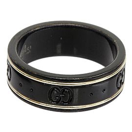 Gucci Black Corundum And White Gold Icon Band Ring