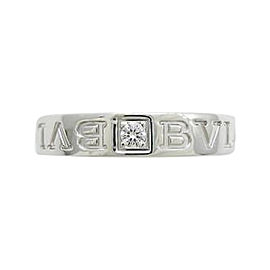 Bulgari 750 White Gold Double Logo Ring