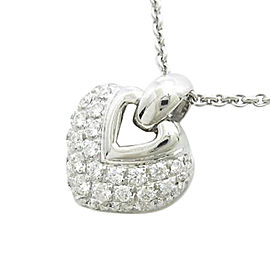 Bulgari 750 White Gold Doppio Cuore Necklace