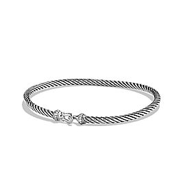 David Yurman Sterling Silver 0.05ct Diamonds Cable Buckle Bracelet