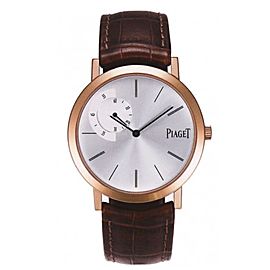 Piaget Altiplano Mechanical Silver Dial Brown Leather Watch