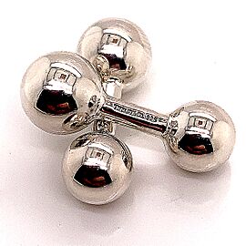 Tiffany & Co Estate Barbell Cufflinks Sterling Silver TIF283