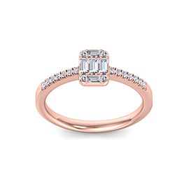 GLAM ® Baguette Diamond Ring In 14K Gold with 0.66ct White Diamonds