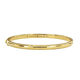 Tiffany & Co.18k Yellow Gold Diamond Etoile Bangle Bracelet, Medium Size