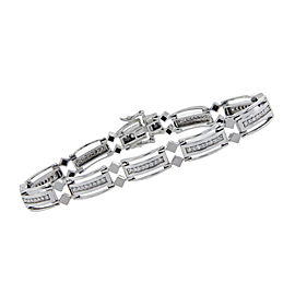 14K White Gold with 1.00ct Diamonds Link Bracelet