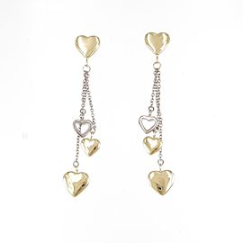 TIFFANY & Co 18k Yellow Gold 18k White Gold Multi heart drop earrings LXGYMK-468