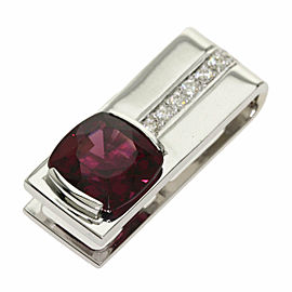 CARTIER 18k White Gold Rhodorite Garnet top Pendant LXGQJ-866