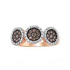 18k Rose Gold Black and White Diamond Ring