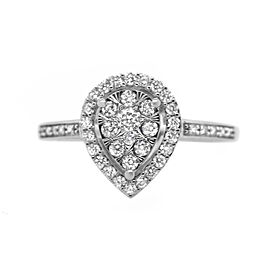 14K White Gold Pear Cluster .60ct Diamond Ring