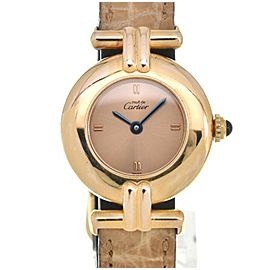 CARTIER Must Collize Vermeille 1902 Gold Dial Quartz Ladies Watch