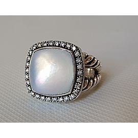 David Yurman Albion 14mm Moon Quartz (Moonstone) Diamond Ring