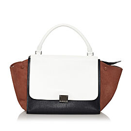 Celine Small Trapeze Tricolor Leather Satchel