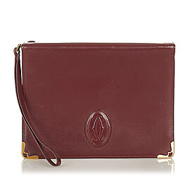 Cartier Must De Cartier Leather Clutch Bag