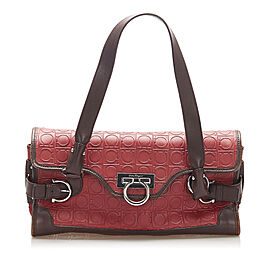 Ferragamo Gancini Leather Shoulder Bag