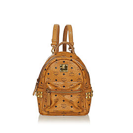 MCM Mini Visetos Leather Backpack