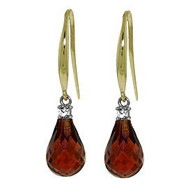 4.6 CTW 14K Solid Gold Joya Garnet Diamond Earrings