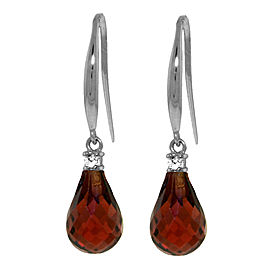 4.6 CTW 14K Solid White Gold No Longer Separate Garnet Diamond Earrings