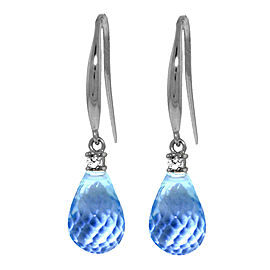 4.6 CTW 14K Solid White Gold Lose Yourself Blue Topaz Diamond Earrings