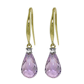 4.6 CTW 14K Solid Gold Joya Amethyst Diamond Earrings