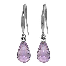 4.6 CTW 14K Solid White Gold Longings Reflected Amethyst Diamond Earrings