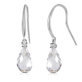 4.6 CTW 14K Solid White Gold Revel In It White Topaz Diamond Earrings