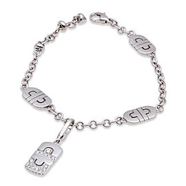 Bvlgari 18K White Gold Parentesi Diamond Bracelet