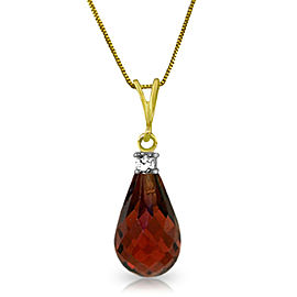 2.3 CTW 14K Solid Gold Rosy Cheeks Garnet Diamond Necklace