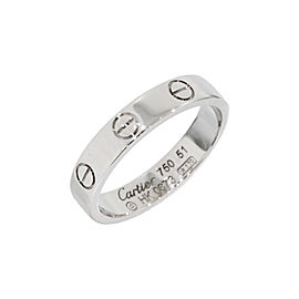 Cartier Mini Love 18K White Gold Size 5.75 Ring