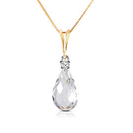 2.3 CTW 14K Solid Gold Abounding Grace White Topaz Necklace