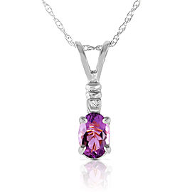 0.46 CTW 14K Solid White Gold Swift Moment Amethyst Diamond Necklace