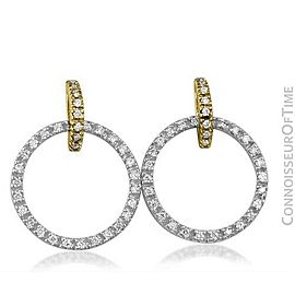 14K White Gold & Yellow Gold Two-Tone Diamond Hoop Earrings, $1900, .75 Carats