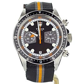 Tudor Heritage Chronograph Black/ Orange on Nato m70330n-0004