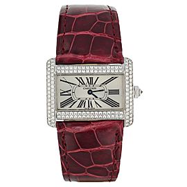 18KW Cartier Tank Divan Factory Diamond bezel 31.5 x 25.5 mm Ref: 2613