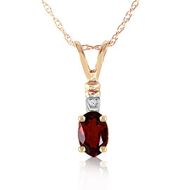 0.46 CTW 14K Solid Gold Simply Dramatic Garnet Diamond Necklace