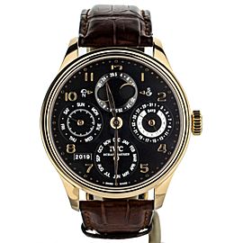 IWC PORTUGUESE PERPETUAL CALENDAR 18K RG 44MM BLK DIAL REF: IW5032-02