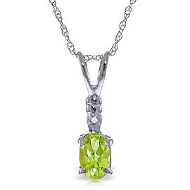 0.46 CTW 14K Solid White Gold Once In A Lifetime Peridot Diamond Necklace